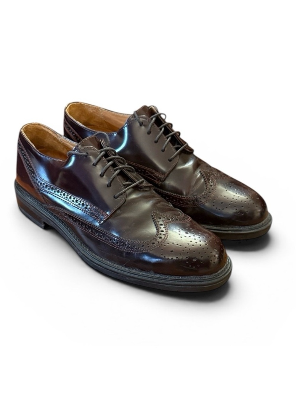 Bostonian Strada Wingtip Oxford Shoes Oxblood Burgundy Leather Italy Mens 9.5M